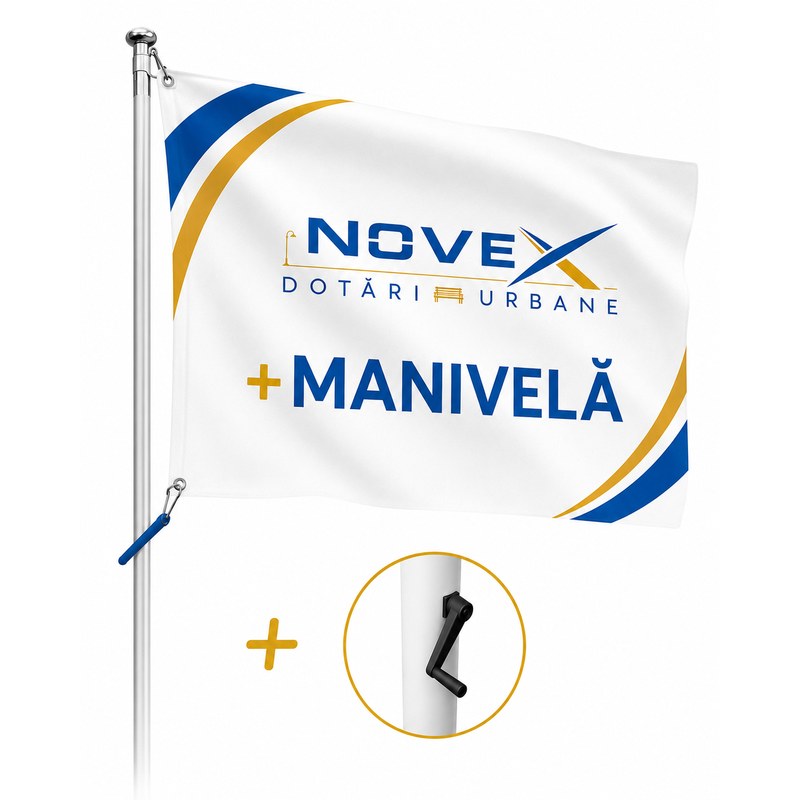 Catarg fibră de sticlă clasic cu manivelă 6–12 m