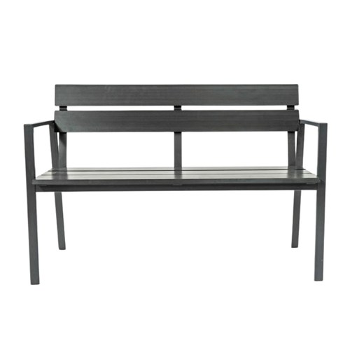 Bancă din WPC cu spătar, 130x37,3x89 cm, Gri