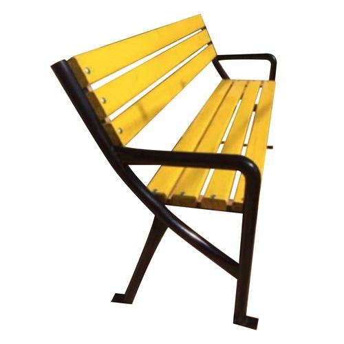 Bancă parc, brad, cadru metalic, 1,8 m, cu spătar