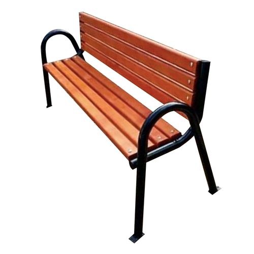 Bancă parc, brad, cadru metalic, 1,8 m, cu spătar