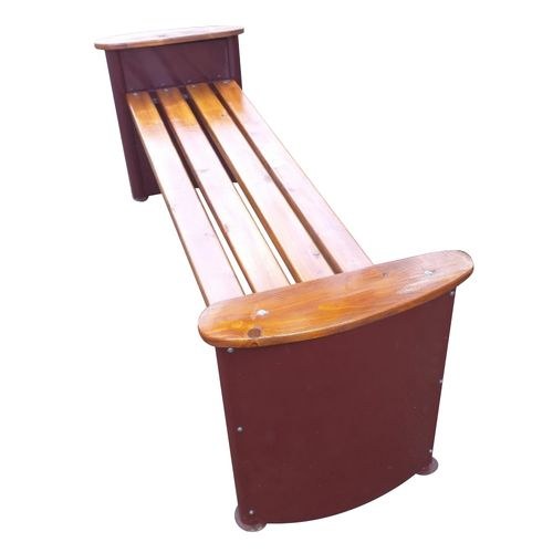 Bancă parc, brad, cadru metalic, 1,8 m, fără spătar