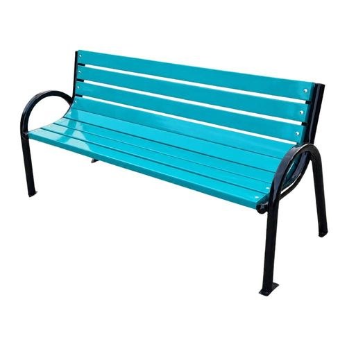 Bancă parc din lemn de brad, 45 x 200 x 95 cm, Turcoaz