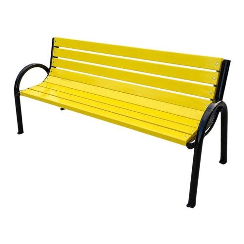 Bancă parc din lemn de brad, 45 x 200 x 95 cm, Galben