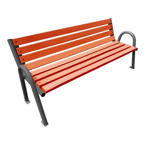 Bancă parc, lemn, cadru metalic, 160 x 45 x 45 cm, cu spătar
