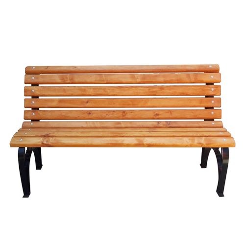 Bancă parc, lemn, cadru metalic, 180 x 45 x 95 cm, cu spătar