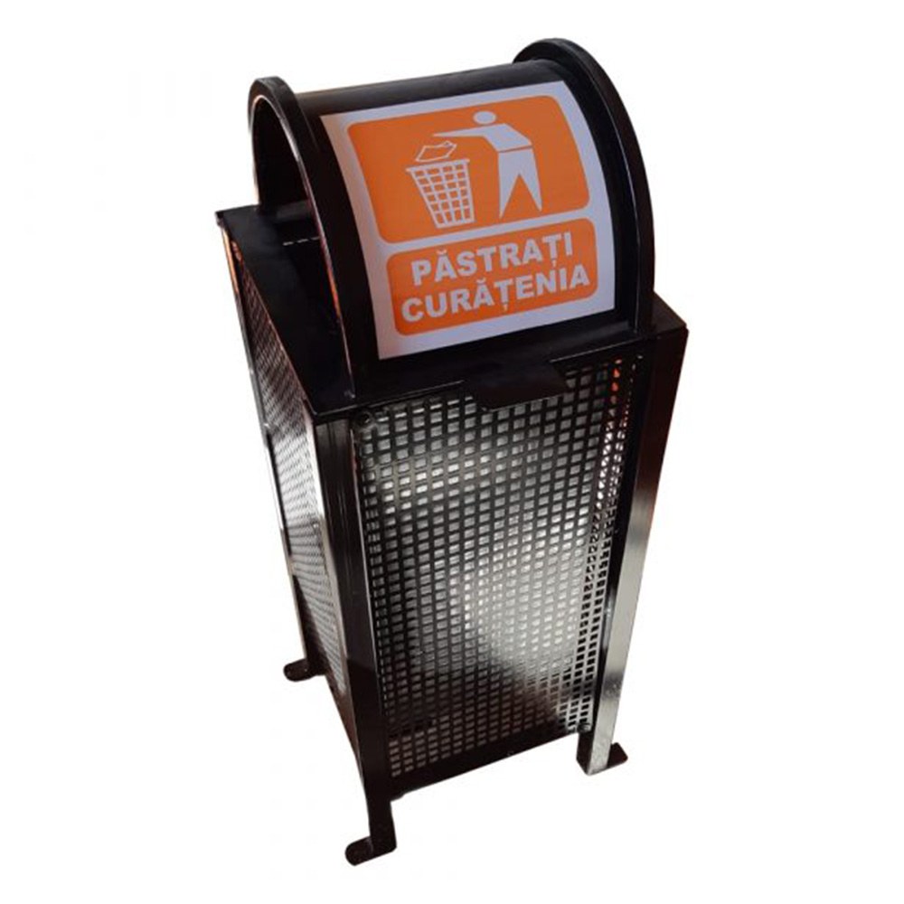 Coș de gunoi din tablă perforată, 50 L 120 cm negru