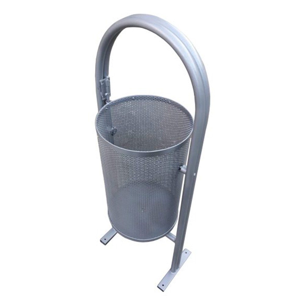 Coș de gunoi din tablă perforată, 50 L 120 x 30 cm gri