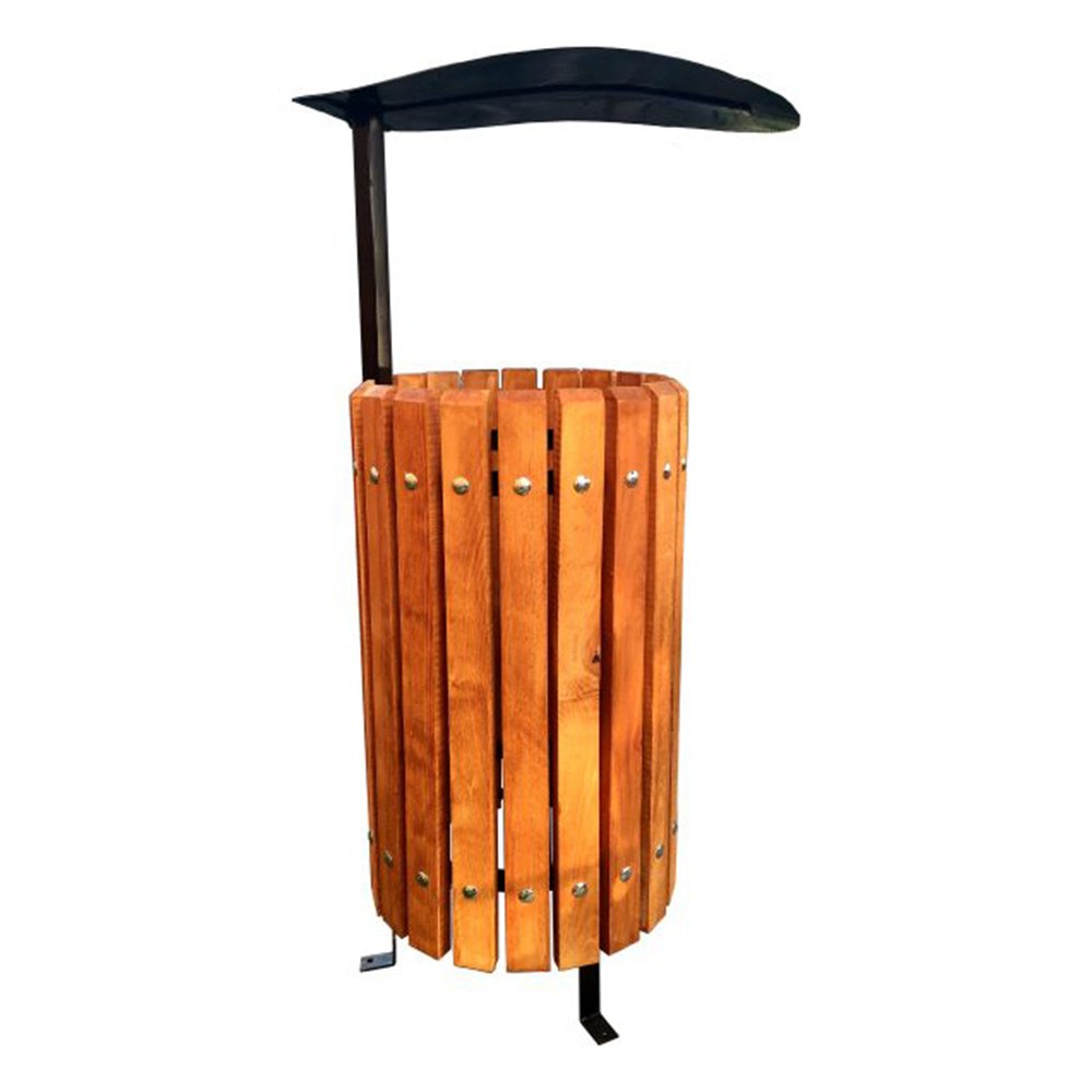 Coș de gunoi stradal, 50 L 70 x 35 cm lemn natur