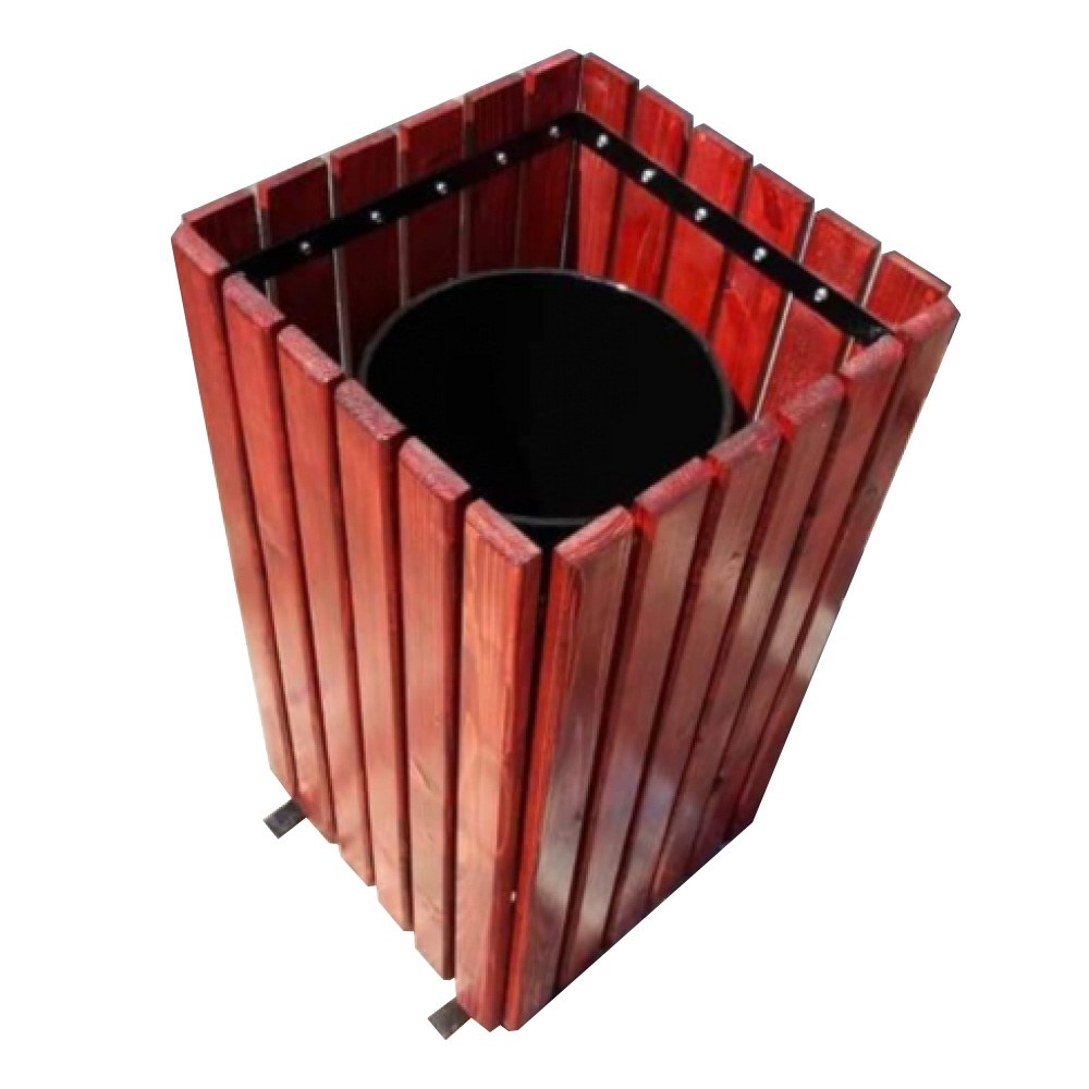 Coș stradal, 50 L 75 x 34 x 34 cm lemn