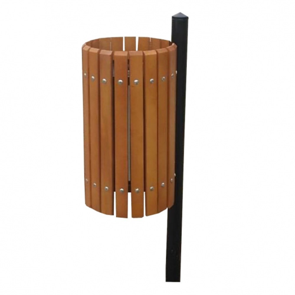 Coș stradal gunoi, 50 L 120 cm lemn natur