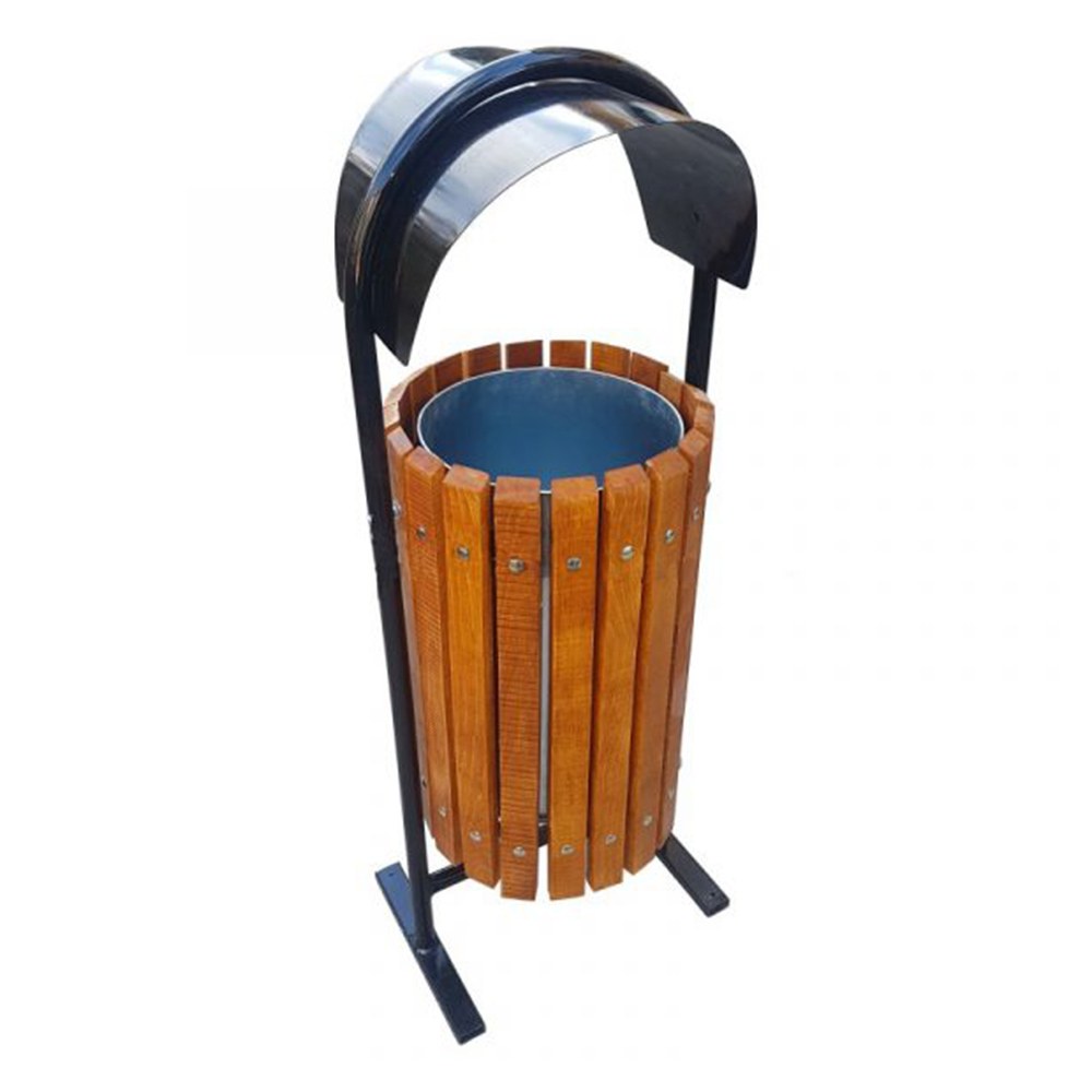 Coș stradal gunoi, 50 L 13 x 32 x 40 cm lemn natur