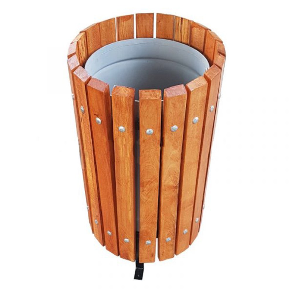 Coș stradal gunoi, 50 L 70 x 35 cm lemn natur