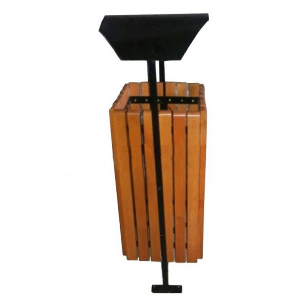 Coș stradal gunoi, 50 L 70 x 35 cm lemn natur
