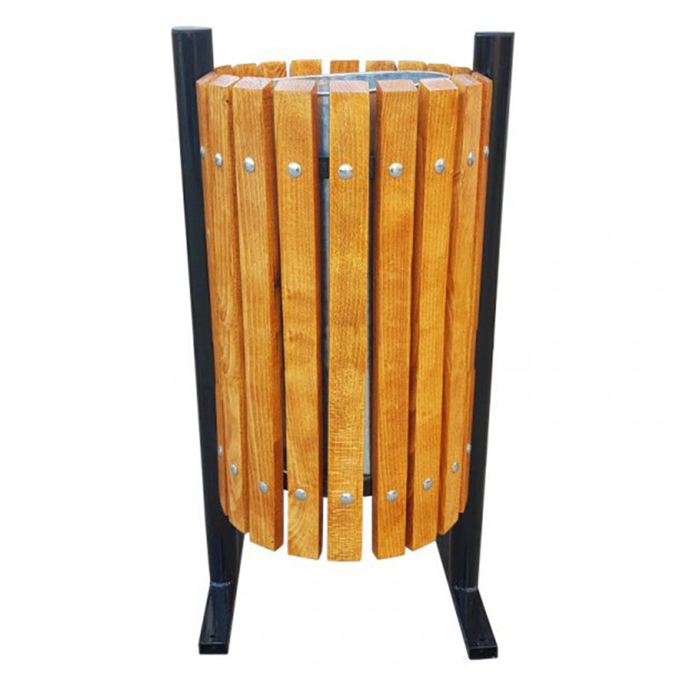 Coș stradal gunoi, 50 L 70 x 40 cm lemn natur