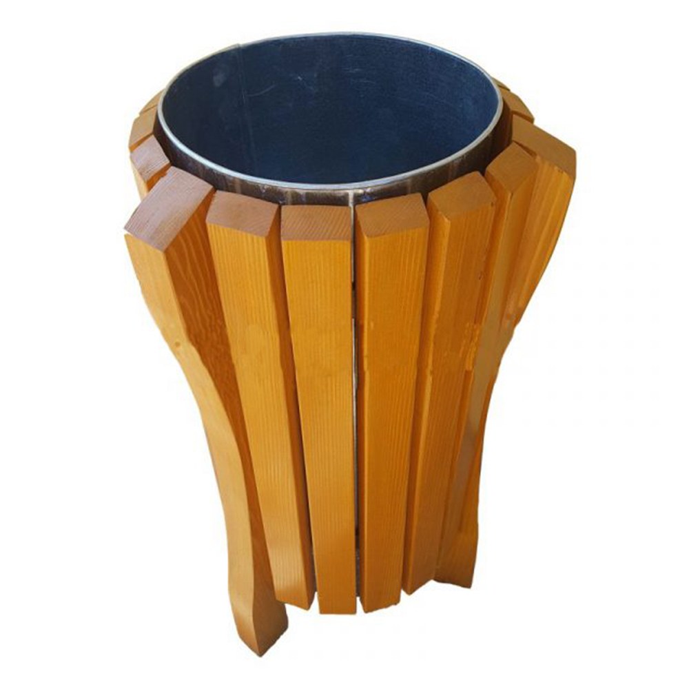 Coș stradal gunoi, 50 L 70 x 40 cm lemn natur