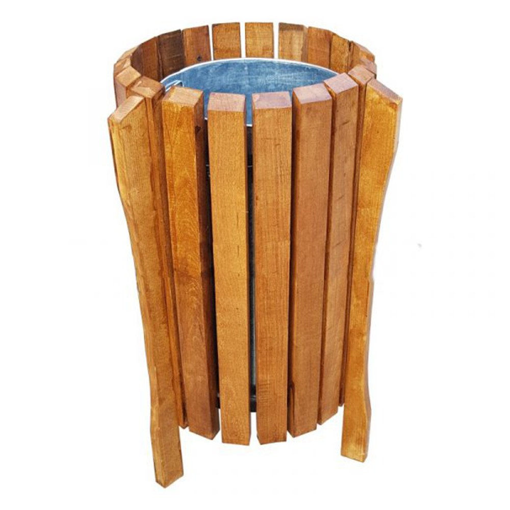 Coș stradal gunoi, 50 L 70 x 40 cm lemn natur