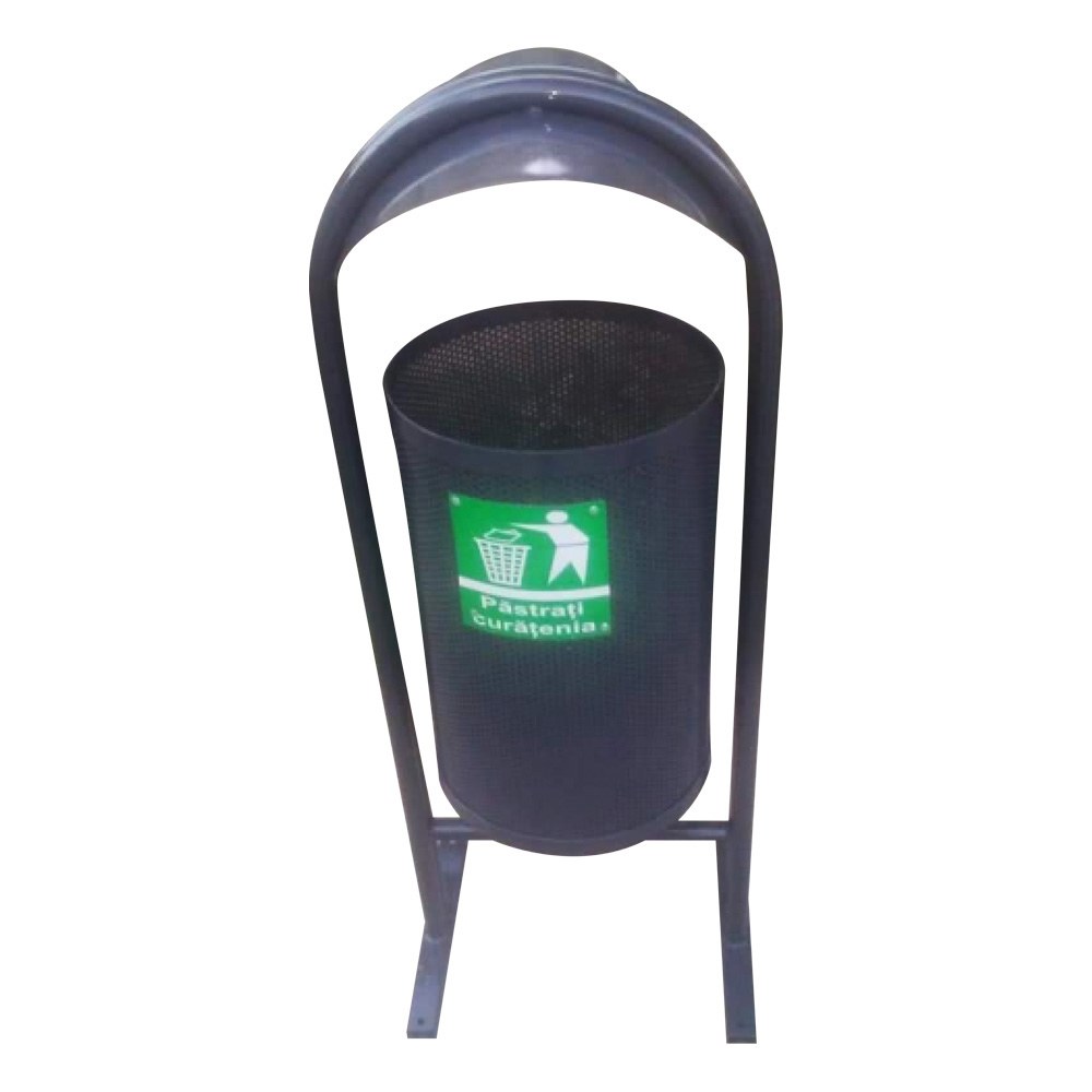 Coș stradal pentru gunoi, 50 L 120 x 40 x 40 cm tablă perforată gri închis