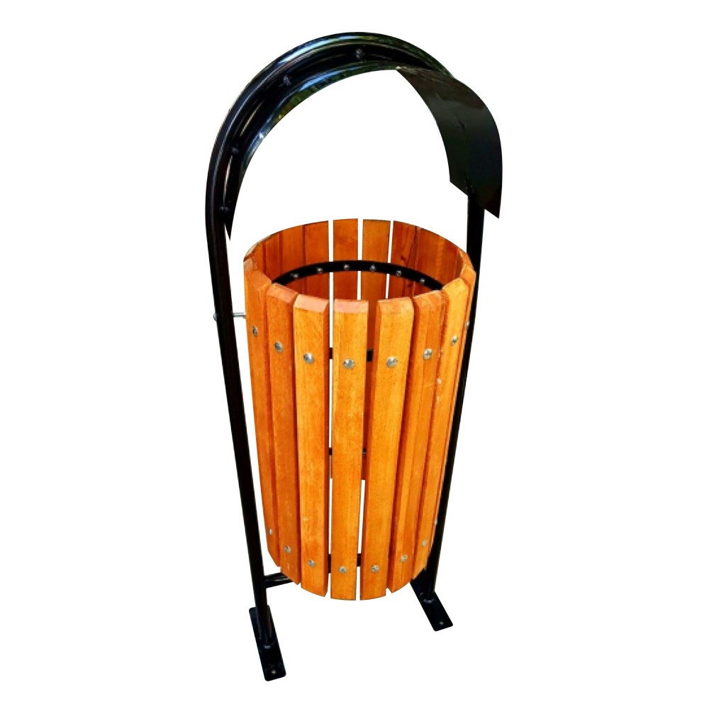 Coș stradal pentru gunoi, 50 L 120 x 40 x 40 cm lemn natur