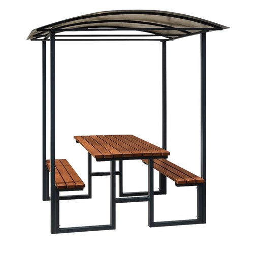 Foișor 200x180x230 cm pentru exterior, cadru metalic acoperit cu lemn