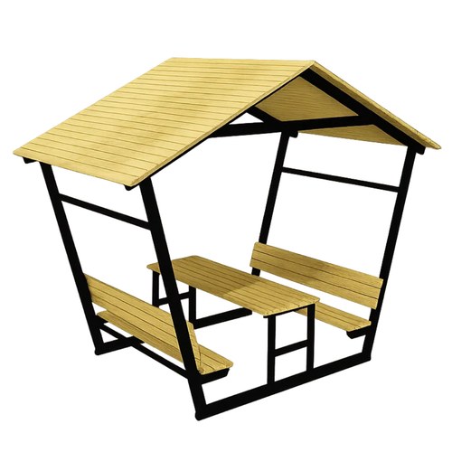 Foișor 200x200x230 cm pentru exterior, cadru metalic și pereți din lambriu