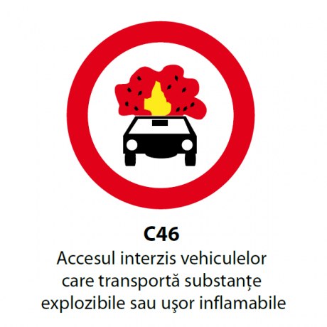 Accesul interzis vehiculelor care transporta substante explozibile sau usor inflamabile