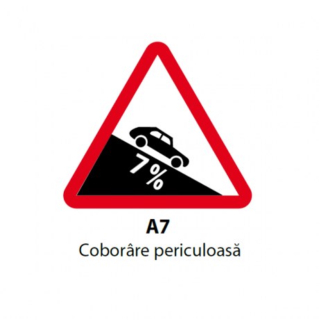Coborare periculoasa, unghi 7%