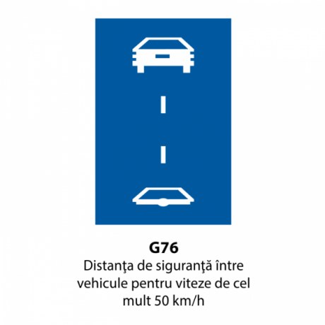 Distanta de siguranta intre vehicule pentru viteze de cel mult 50 km/h