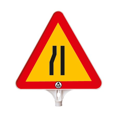 Drum ingustat stanga, indicator rutier din plastic PPC, reflectorizant, 39cm (H)
