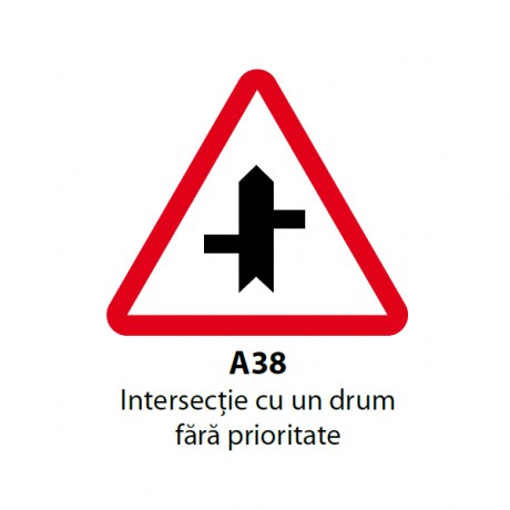 Intersectie cu un drum fara prioritate (A38)