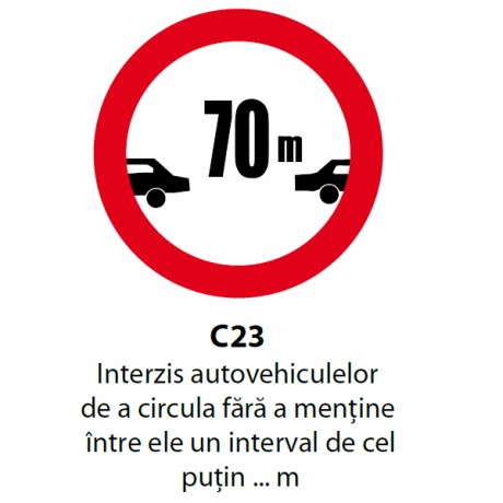 Interzis autovehiculelor de a circula fara a mentine intre ele un interval de cel putin. m