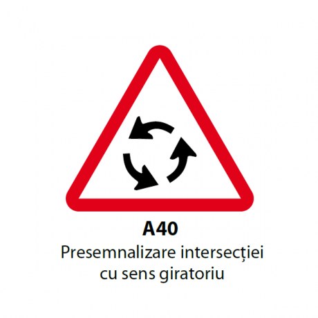 Presemnalizare intersectiei cu sens giratoriu