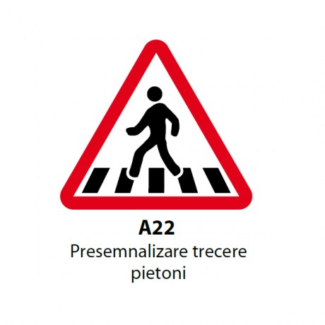 Presemnalizare trecere pietoni