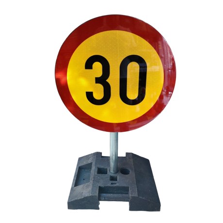 SET Indicator limitare de viteza 30km cu suport mobil, stalp 1m, greutate 22kg