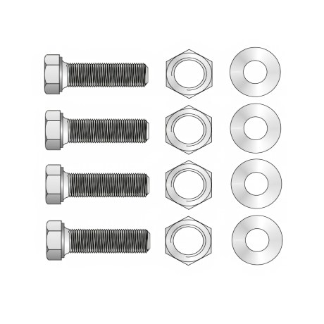 SET Surub, piulita, saiba plata x 4 buc., M8, pentru montaj