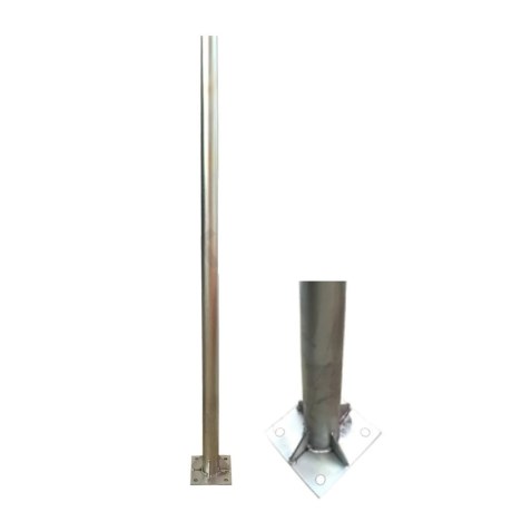 Stalp metalic cu flansa, inaltime 3 metri, Ø 4.8 cm