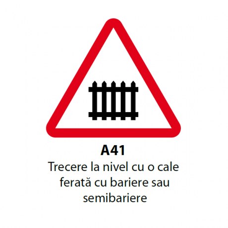 Trecere la nivel cu o cale ferata cu bariere sau semibariere