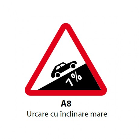 Urcare cu inclinare mare, unghi de 7%