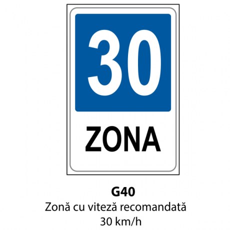 Zona cu viteza recomandata 30 km/h
