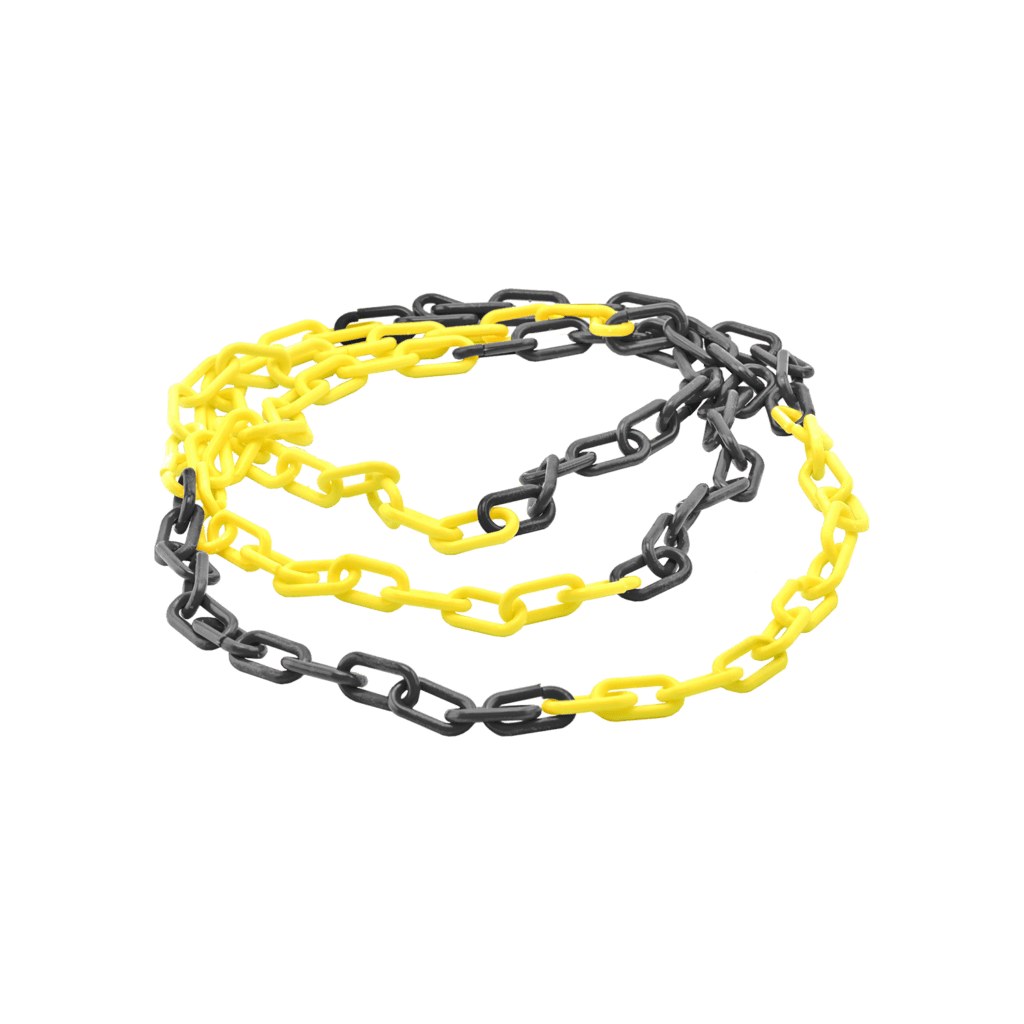 Lanț din Plastic Metru, Galben+Negru, 6 mm