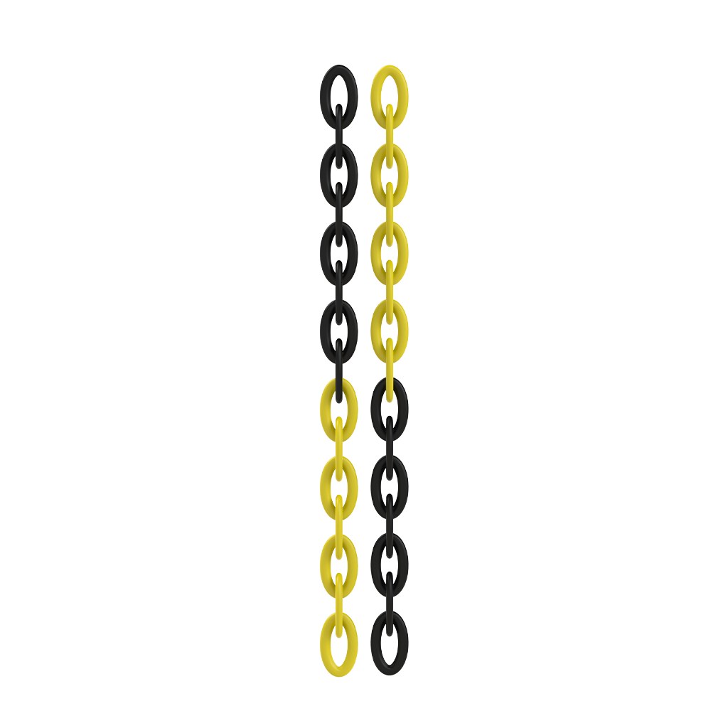 Lanț din Plastic Rola, Galben+Negru, 6mm x 25m