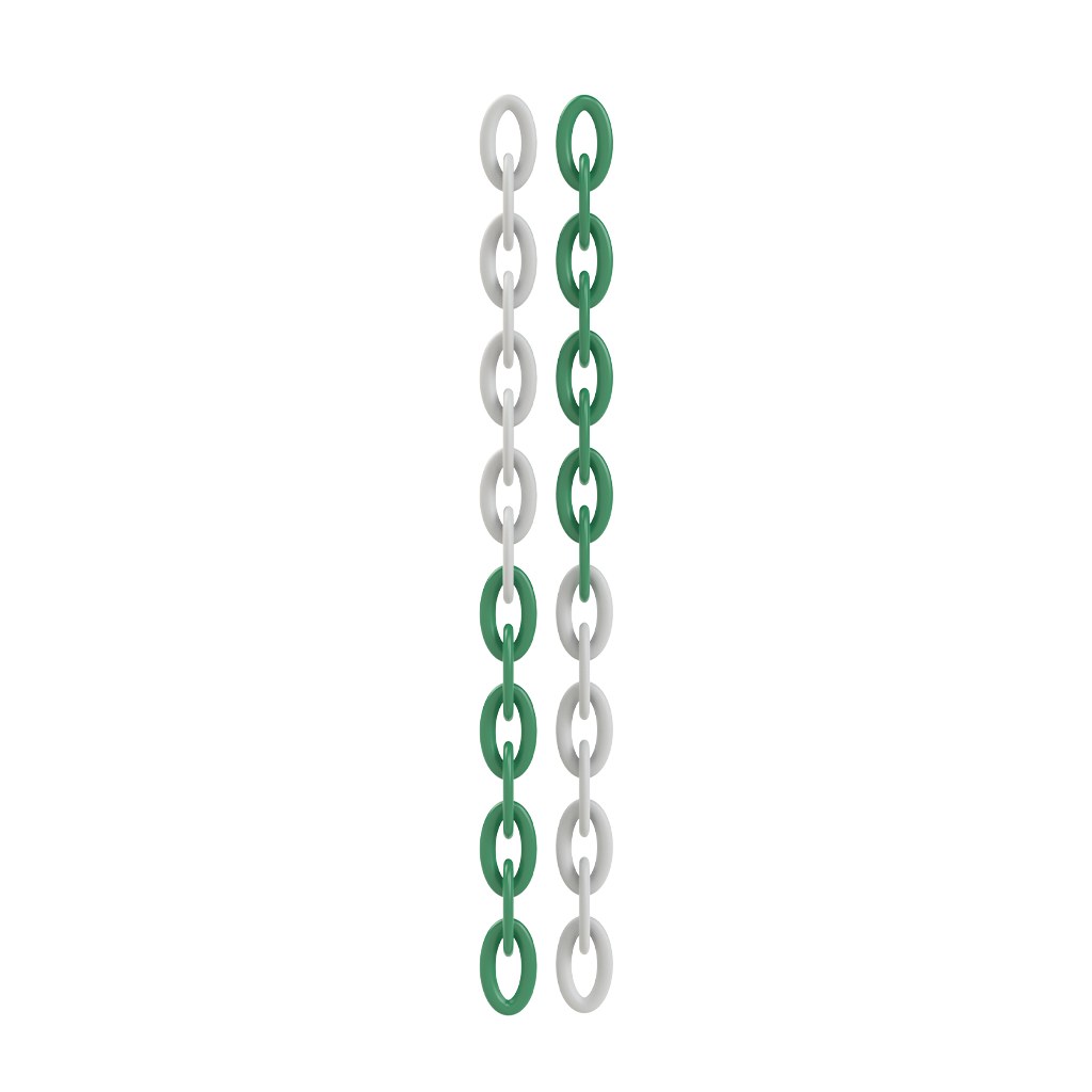Lanț din Plastic Rola, Verde+Alb, 6mm x 25m