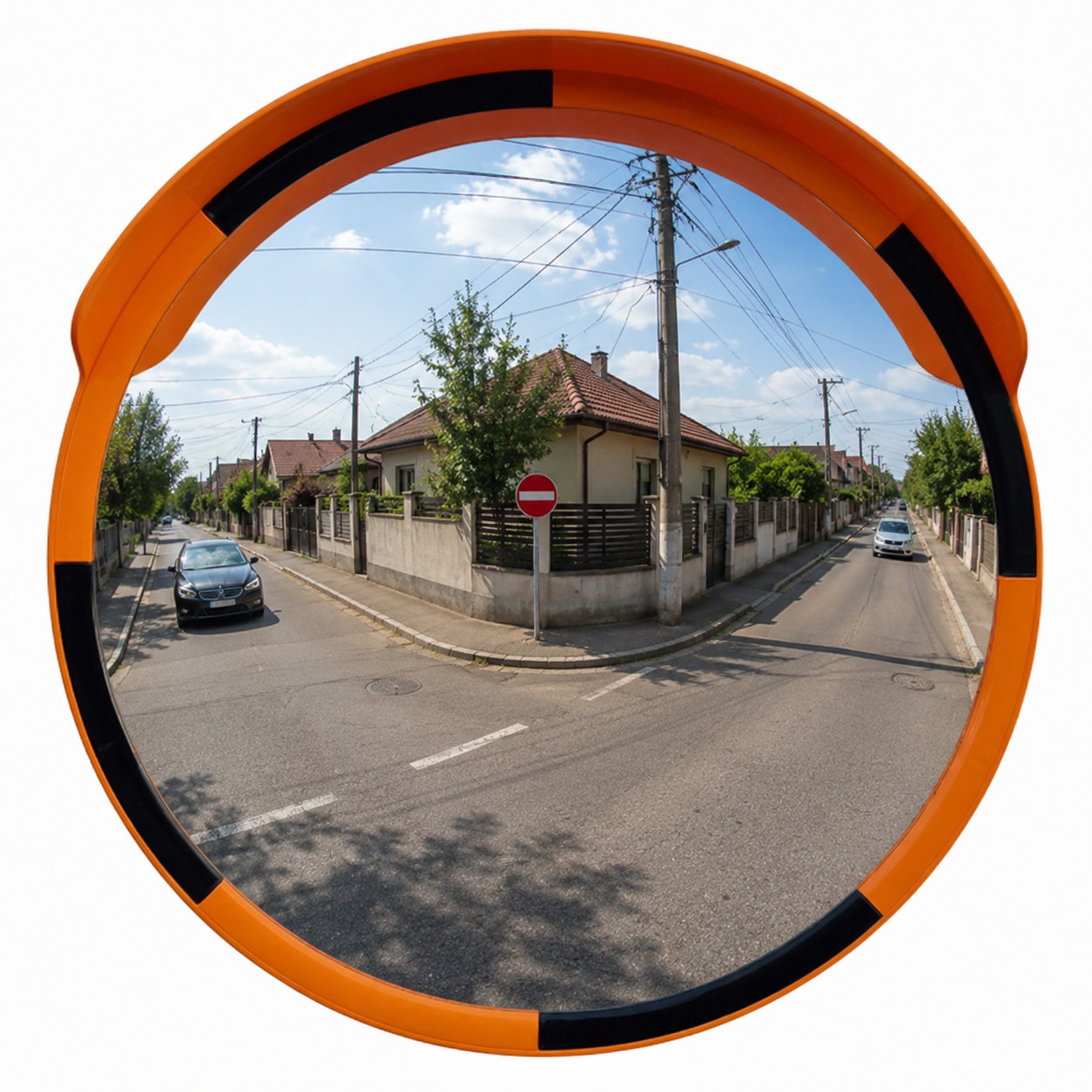 SET Oglindă 80cm + stâlp cu FLANȘĂ pentru beton (cu dibluri)