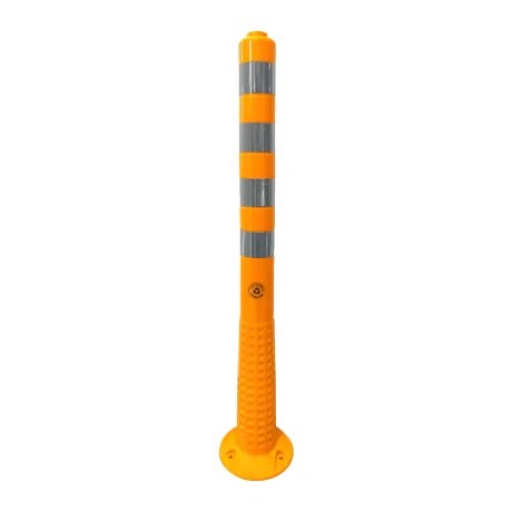 Stalp galben inaltime 1 metru, soclu cu filet integrat, TPE