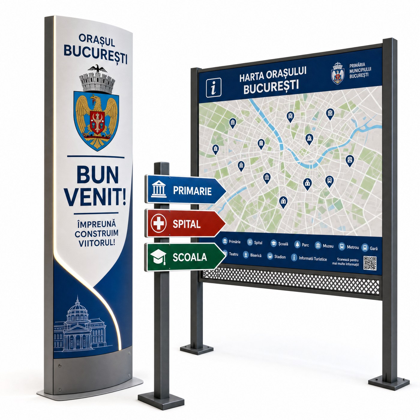 Totem urban pentru intrare în localitate